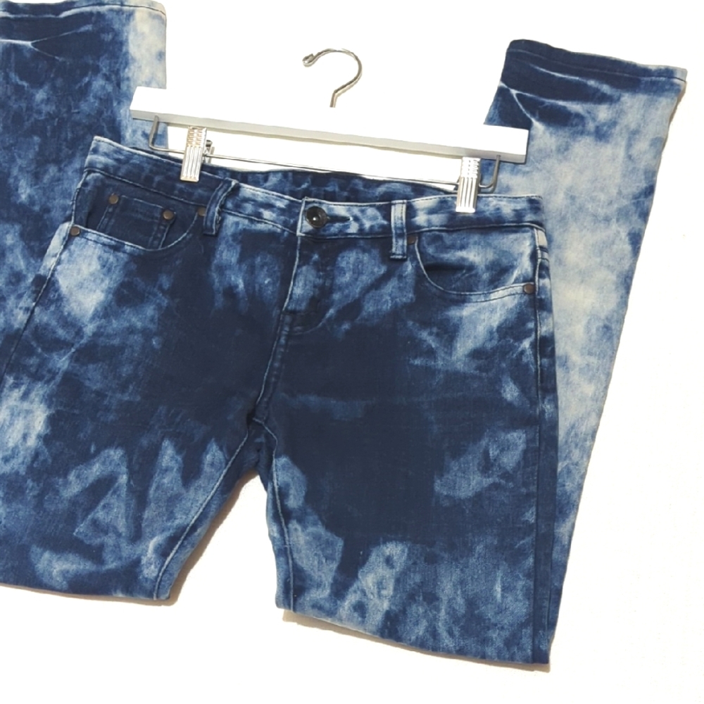 Viva Jeans | Y2K | Acid Wash | Straight Leg Denim Stretchy | Grunge | Casual |